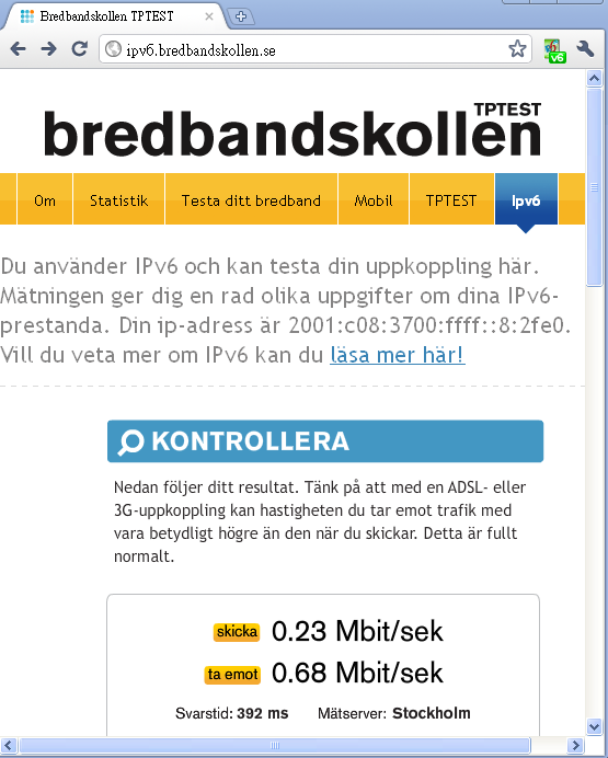bredbandskollen speed test