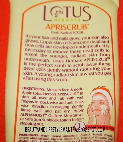 Lotus Herbals Fresh Apricot Scrub Review Beauty and Lifestyle Mantra