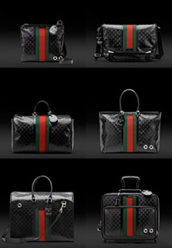 Gucci Fiat 500 iPad Case GG Logo Sherry Black Leather Size W23.5 x H27cm  w/Box