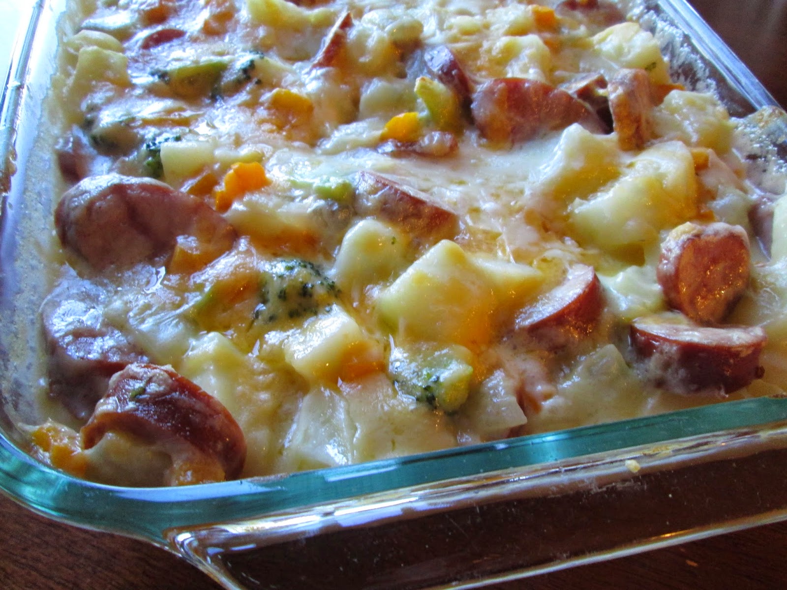 Neighbor Julia Cheesy Potato, Sausage and Veggie Bake