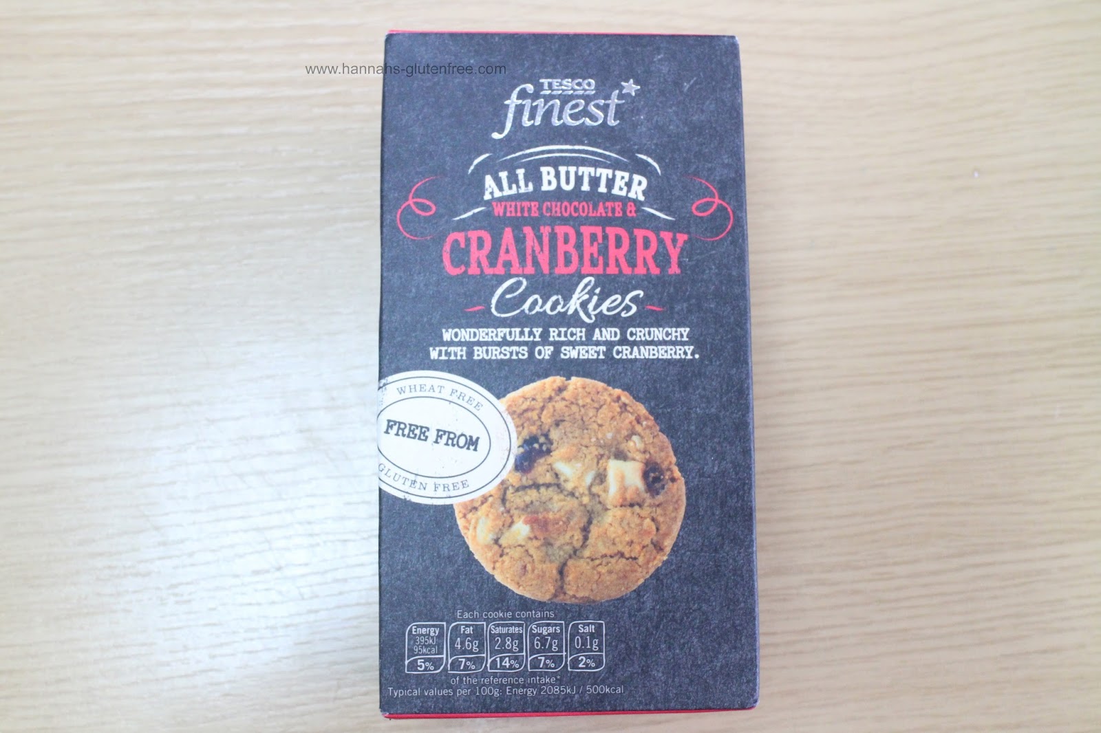 Hannah's Gluten Free Tesco Finest Free From White Chocolate & Cranberry Cookies