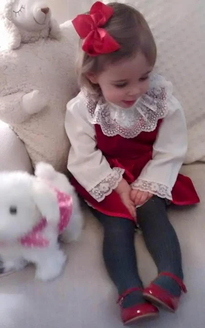 Princess Leonore is getting ready for Christmas in her moms old dress!