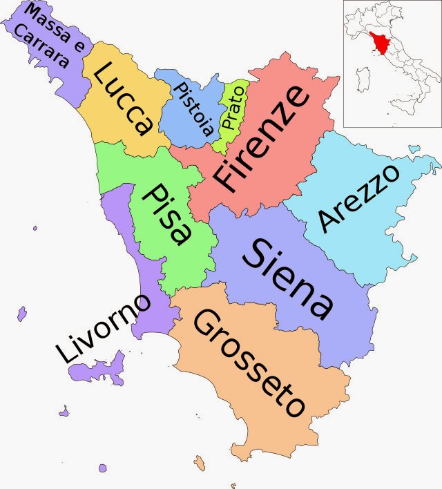 photo Toscana Italiana Mapa enamorados de italia