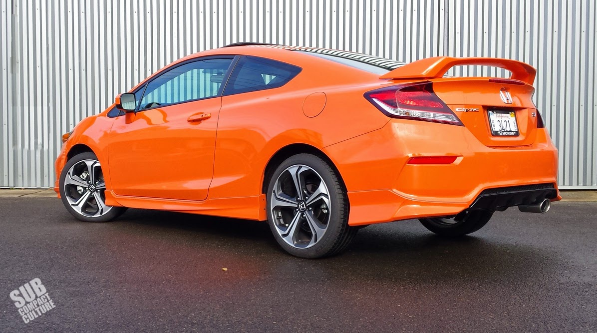 2014 Honda Civic Si Coupe in Orange Fire Pearl Rear