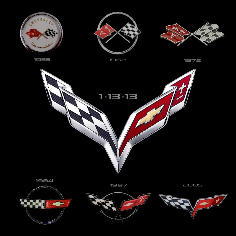 Garage Car: 2014 Chevrolet Corvette C7: new logo, introduced in Detroit