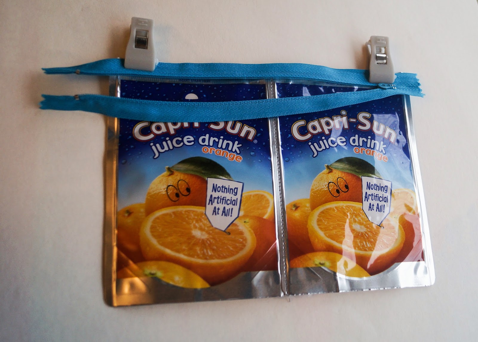 buttons and paint... and a Juice Pouch Pencil Case