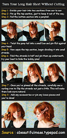 Pinterest Tutorials Turn Your Long Hair Short Without Cutting