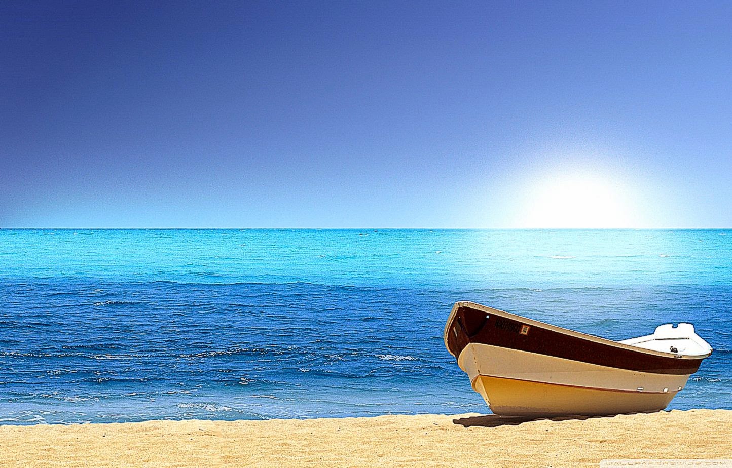 Boat On The Beach Sunny Day HD desktop wallpaper Widescreen Boat On The Beach Sunny Day HD desktop wallpaper Widescreen