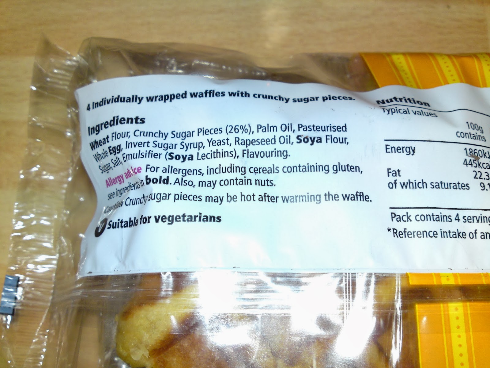 Lactose Free UK Tesco 4 Sugar Waffles