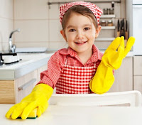 child doing chores