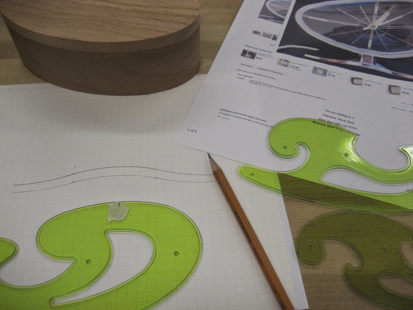 Using French Curves to Transfer Drawings to Graph Paper for Template