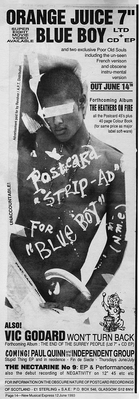 sound of young scotland Postcard StripAd for Blue Boy (reissue)