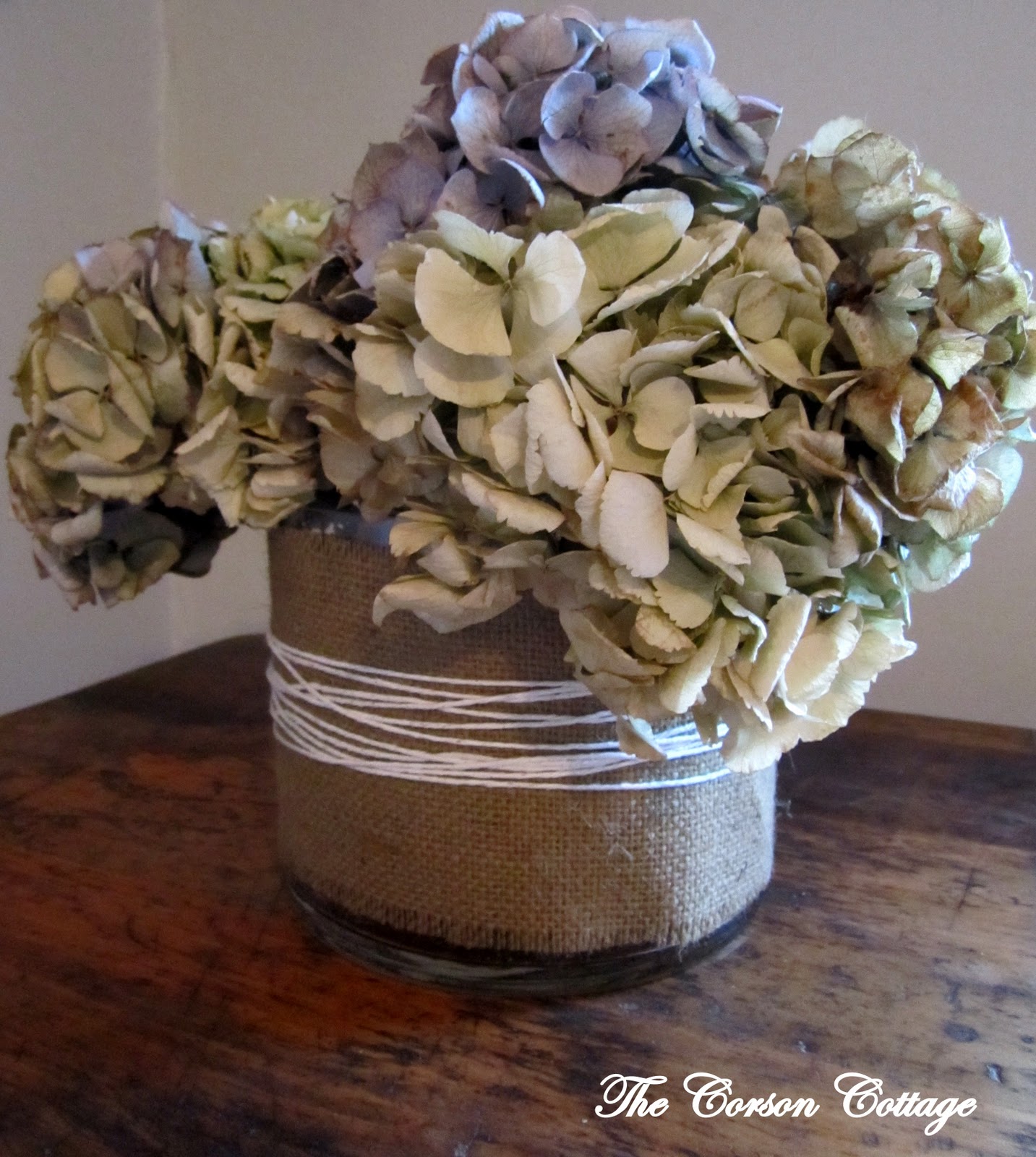 the corson cottage Burlap Wrapped Vase Tutorial