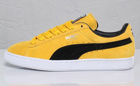 puma suede yellow black