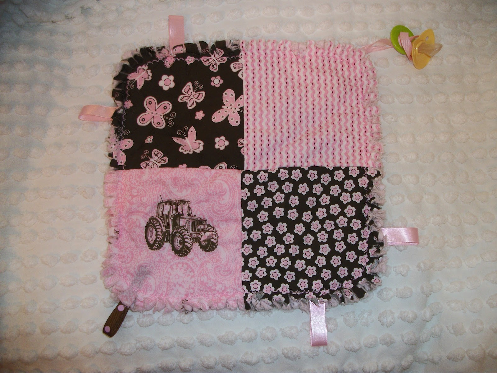 Deerecountry Quilts John Deere baby girl pacifier holder