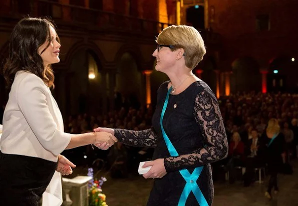 Princess Sofia Hellqvist  of Sweden attended the Sophiahemmet's graduation ceremony and presentation of brooches at Stockholm City Hall in Stockholm