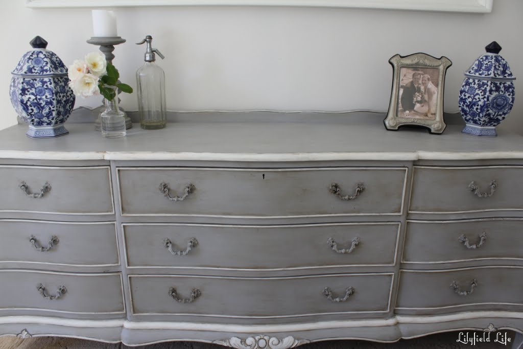 SOLD Chest of Drawers. Hand Painted Annie Sloan Chalk Paint. White, Grey,  Silver Drawers. Bedroom Furniture Storage. 