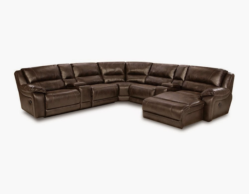 Leather Sectional Sofa with Recliners and Cup Holders