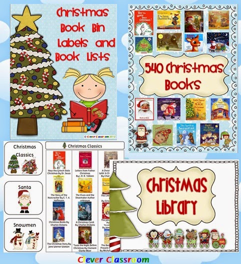 Christmas Book Bin Labels and Book Lists for Classroom Library  Christmas Book Bin Labels and Book Lists for Classroom Library
