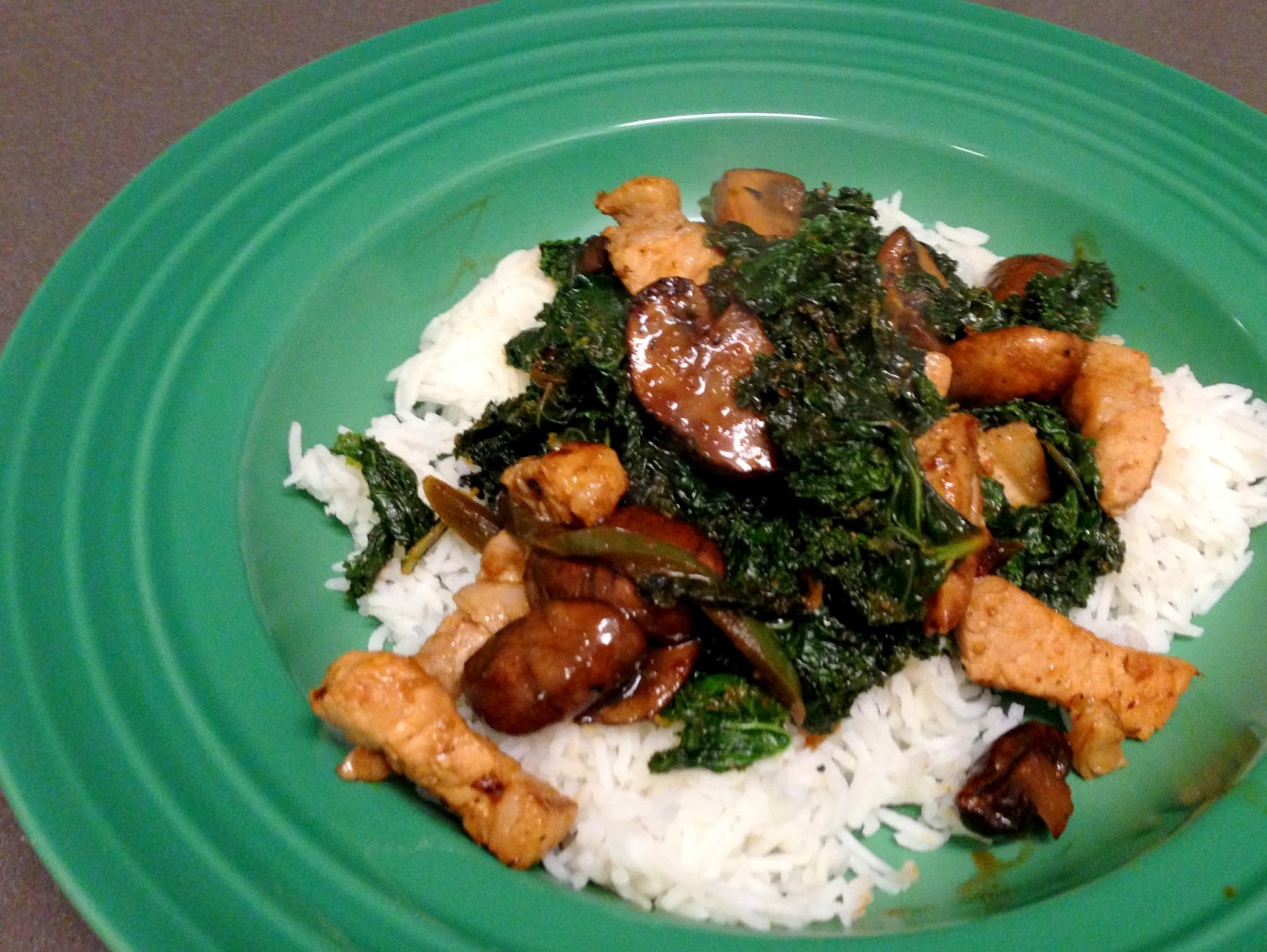 Pork Kale and Mushroom Stir Fry M in the World