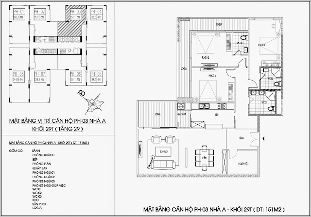 Mặt bằng căn hộ tòa A - 29 tầng, chung cư Imperia Garden Mặt bằng căn hộ tòa A - 29 tầng, chung cư Imperia Garden