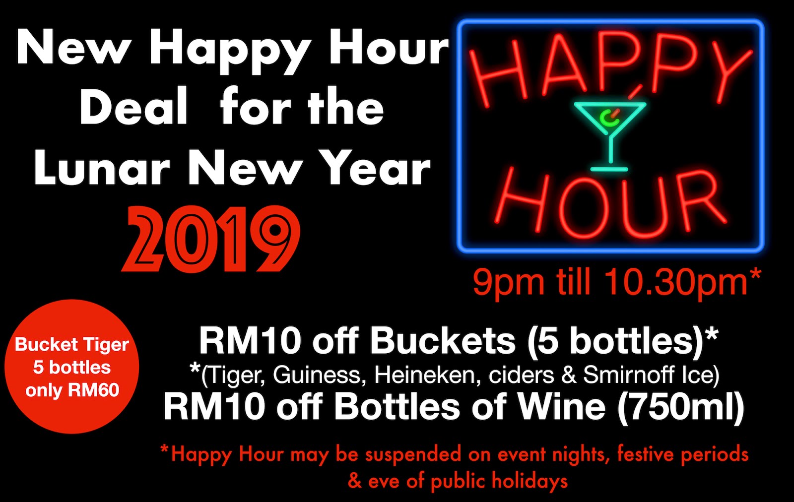 New Lunar Year - New Happy Hour Deal