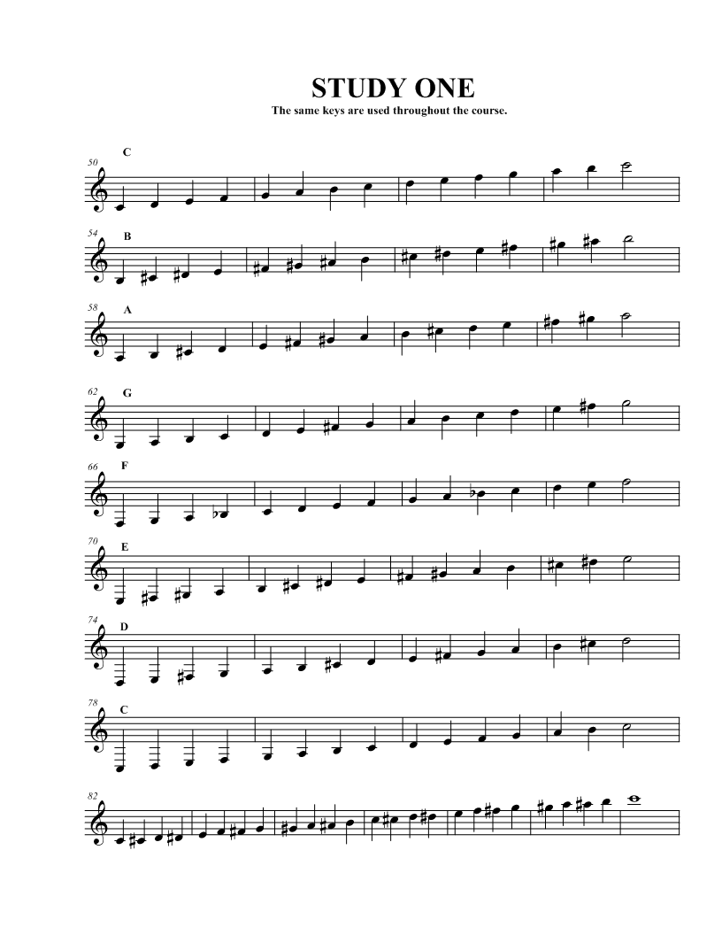 trumpet trumpet in octaves study one trumpet chromatic scale sheet