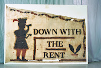 Down with the Rent anti-rent sign, New York State, Art conservation, textiles