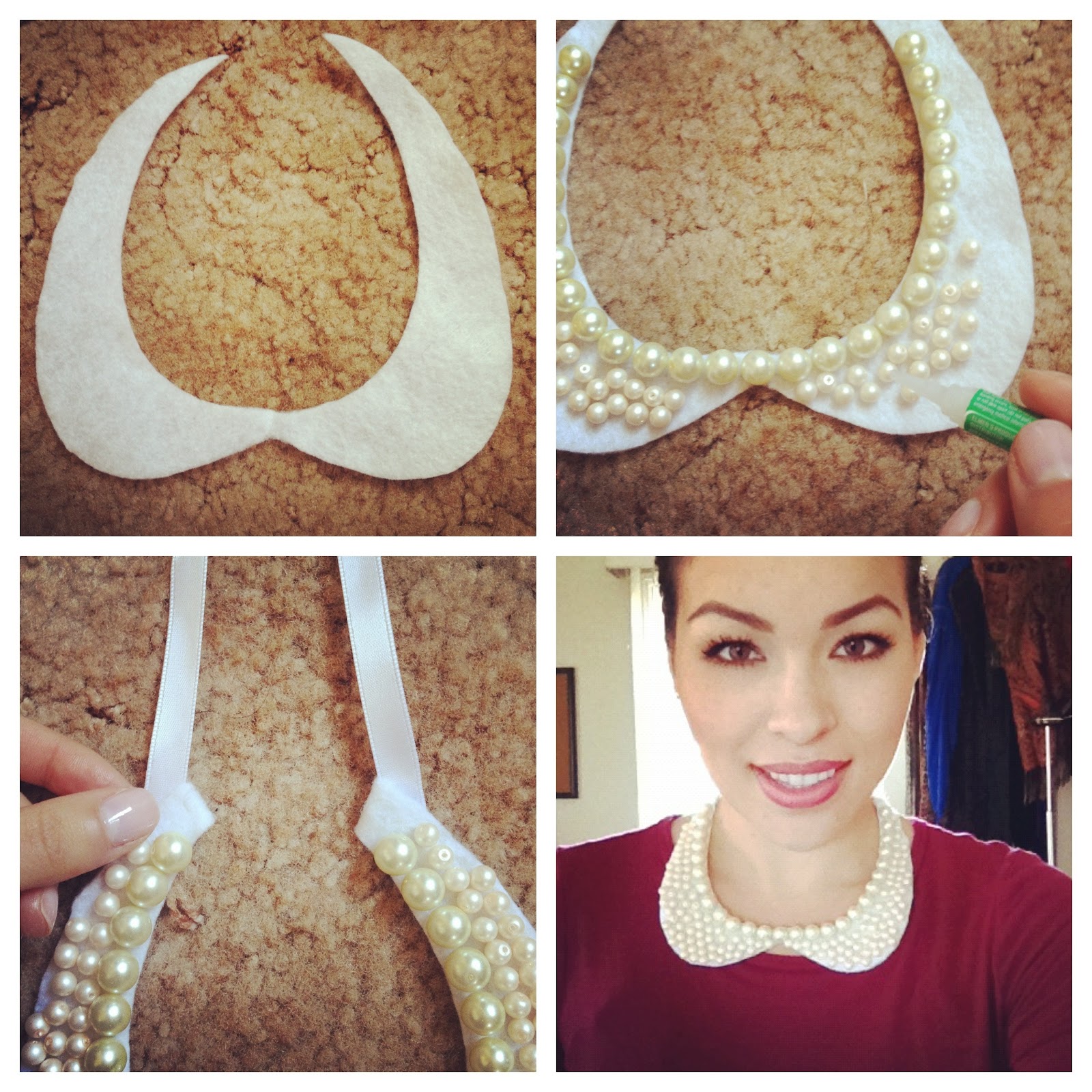 Lady in Plum DIY Pearl Peter Pan Collar