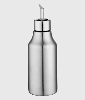 Steel Silver Stainless Steel Oil Can (500 ml)
