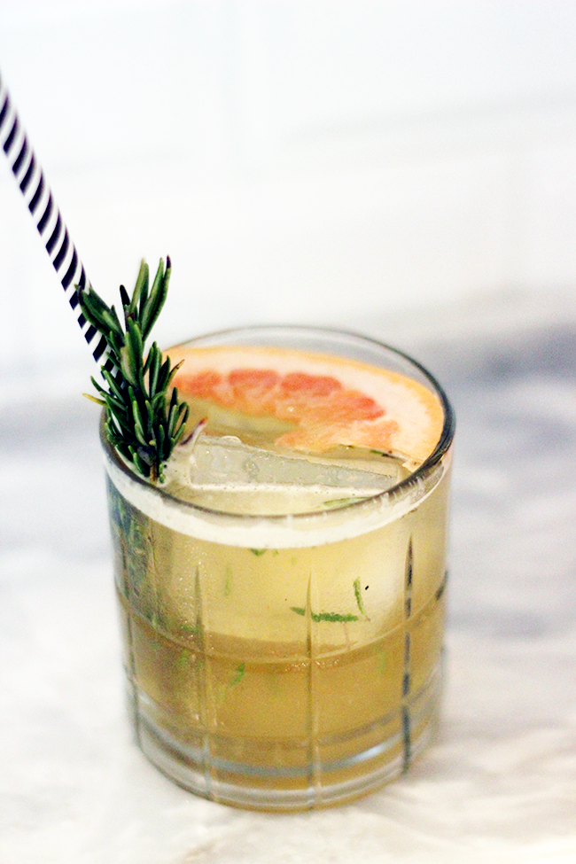 Bourbon Rosemary and Grapefruit Fizz Cocktail Recipe Venus Trapped in