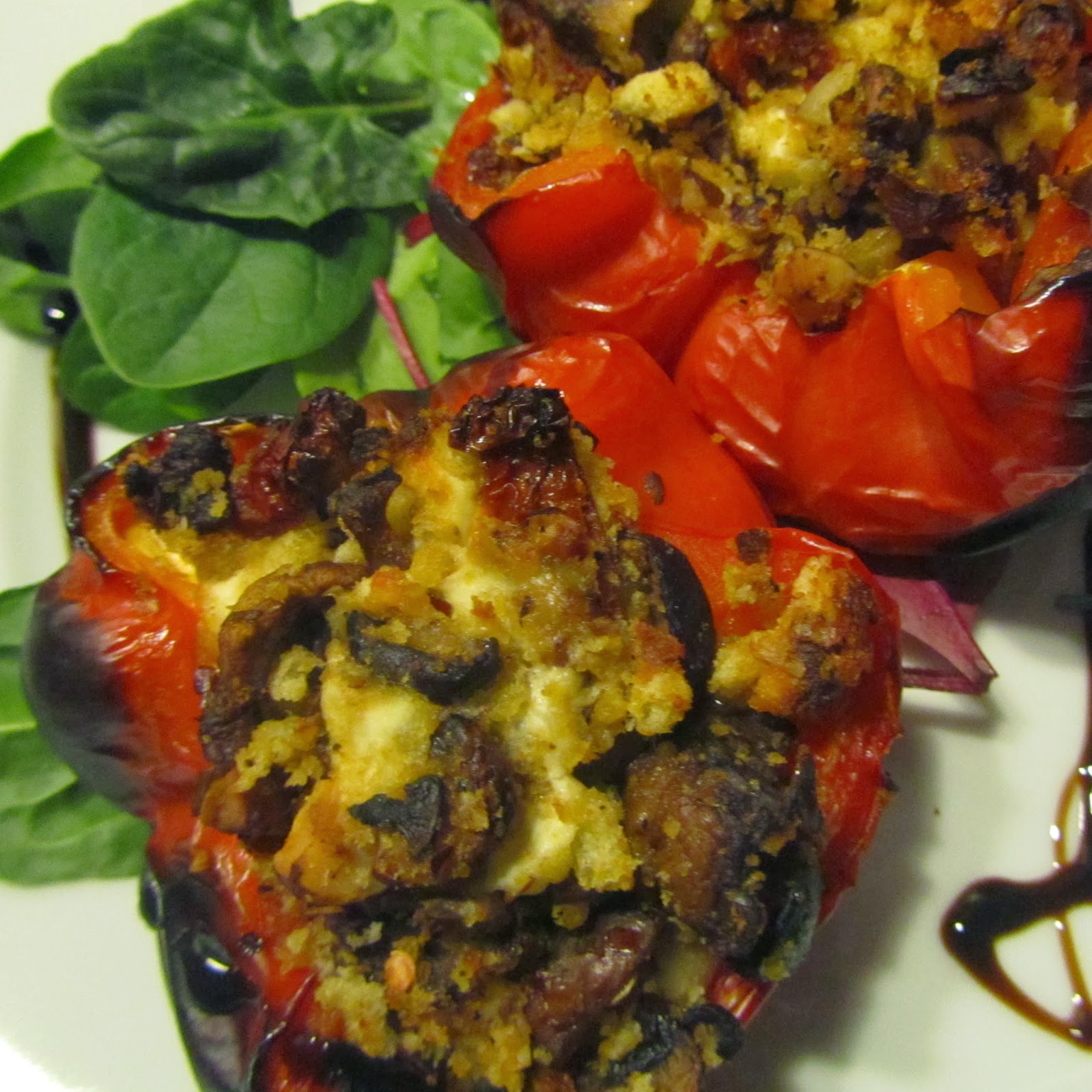 Hairy Bikers mushroom, feta and tomato baked peppers