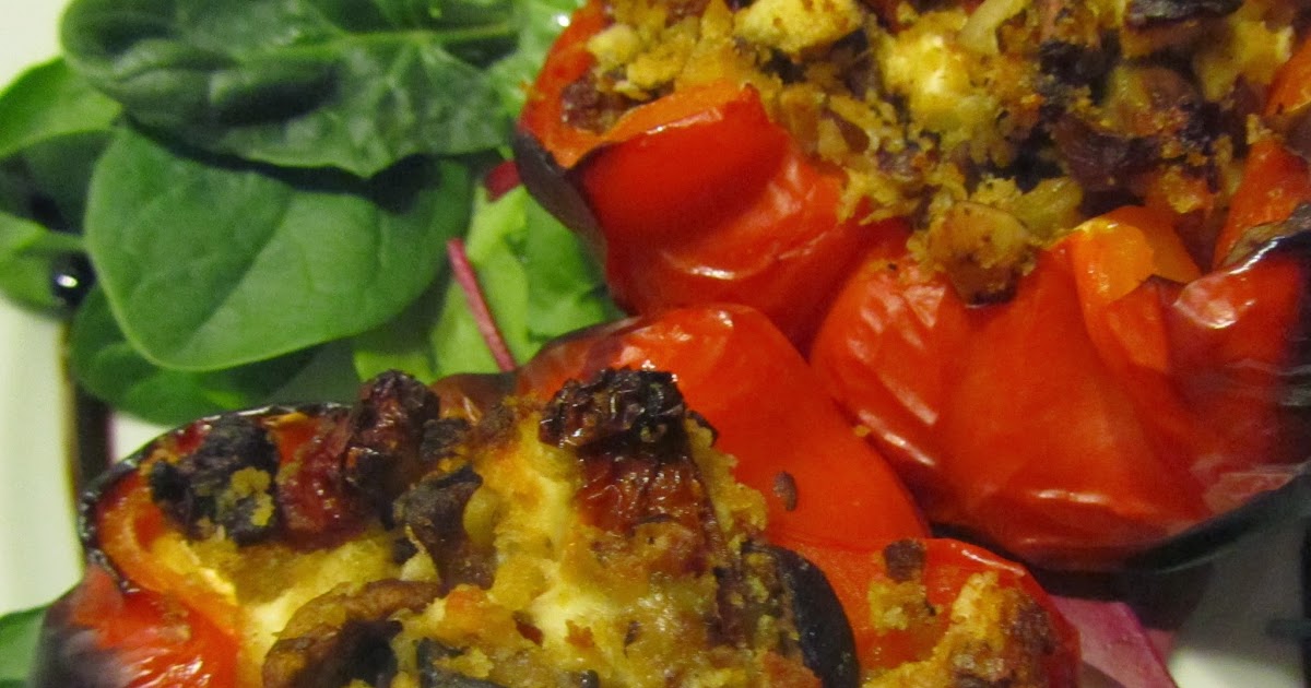 Hairy Bikers mushroom, feta and tomato baked peppers