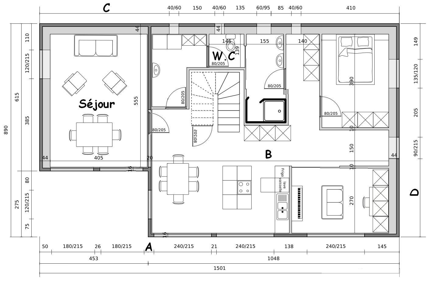 plan maison fenetre