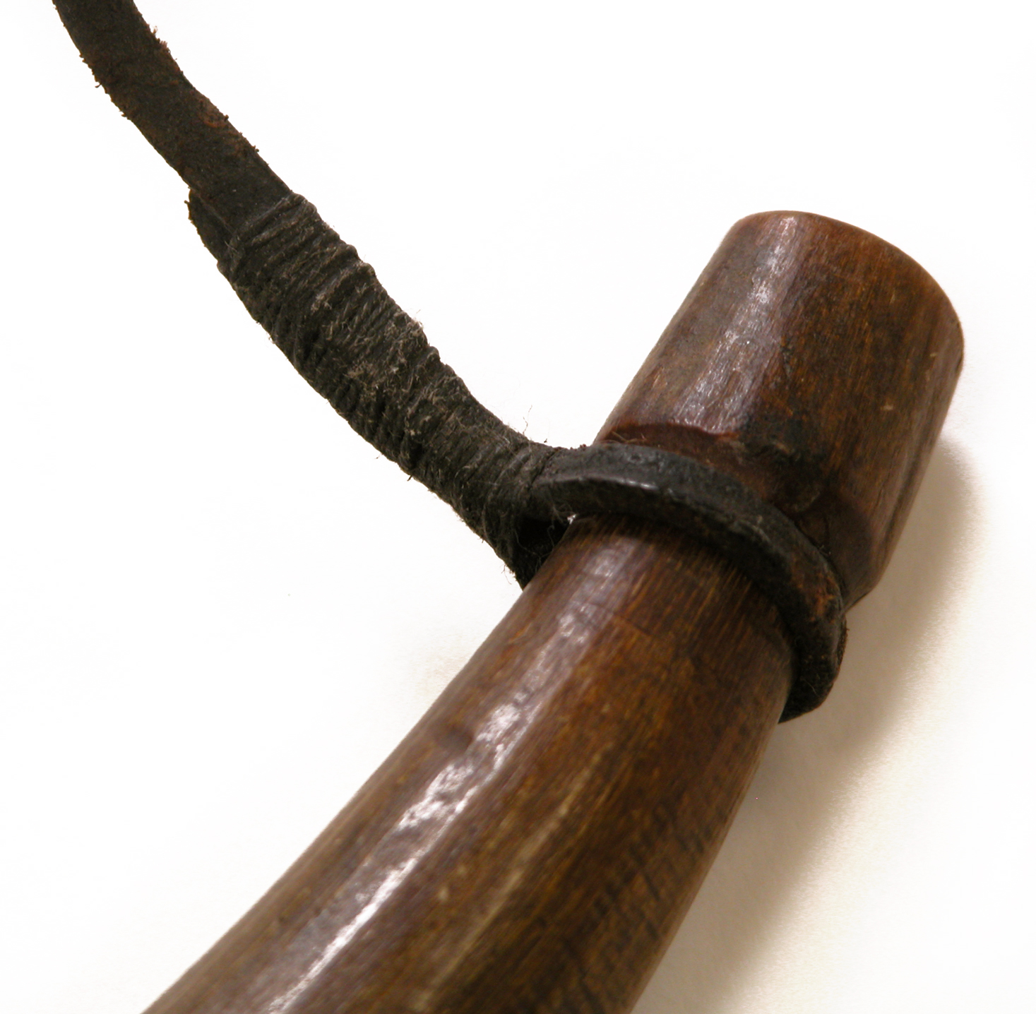 Contemporary Makers Antique Powder Horn with Cane Powder Measure