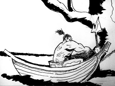 A photo of a panel from Bobu Leene #13, done earlier this year.