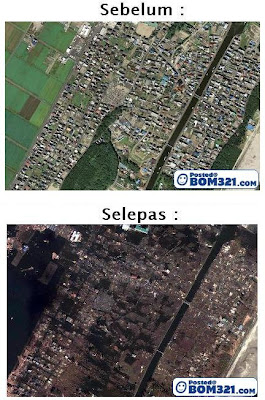 Gambar Satelit Sebelum Dan Selepas Bencana Tsunami Di Jepun