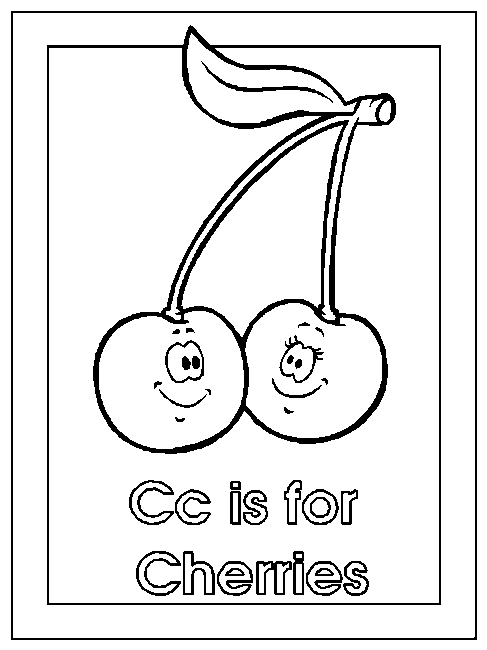 Coloring & Activity Pages: "Cc is for Cherries" Coloring Page