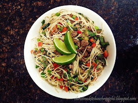 Spicy Beef and Basil Vermicelli Noodles