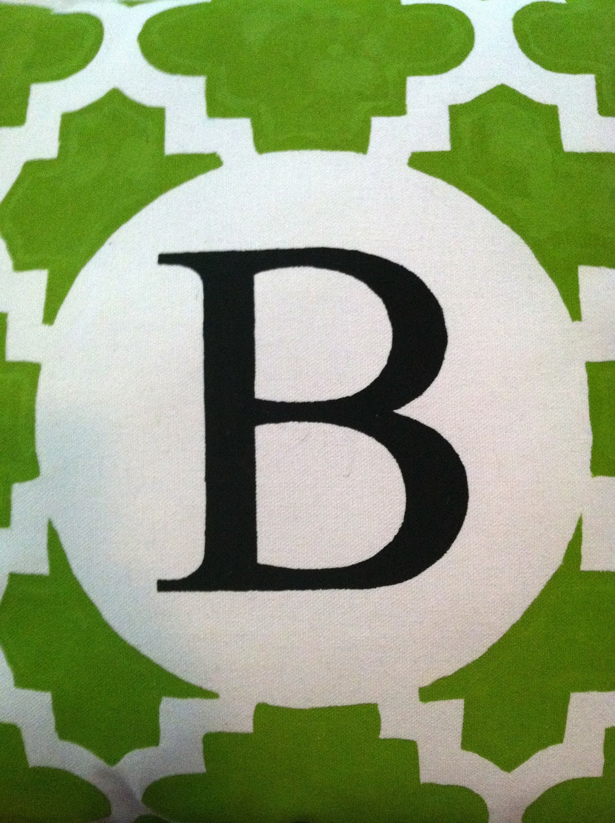 GraceAdkinsDesigns Small HandPainted Green Lattice Pillow