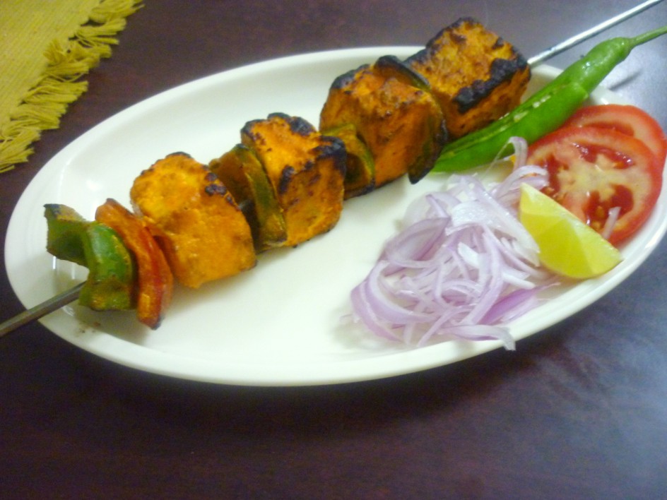 Paneer Tikka Kabab Grilled Paneer Tikka Paneer Tikka on Skewer