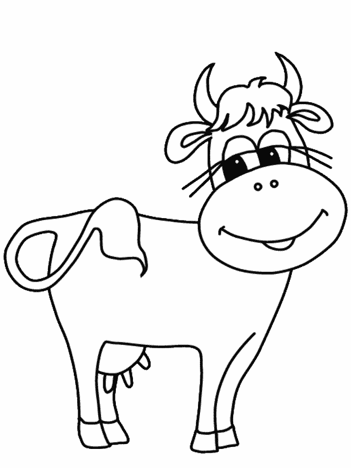 ANIMAL COLORING PAGES: Cute Cow Animal Coloring Books For Kids Drawing