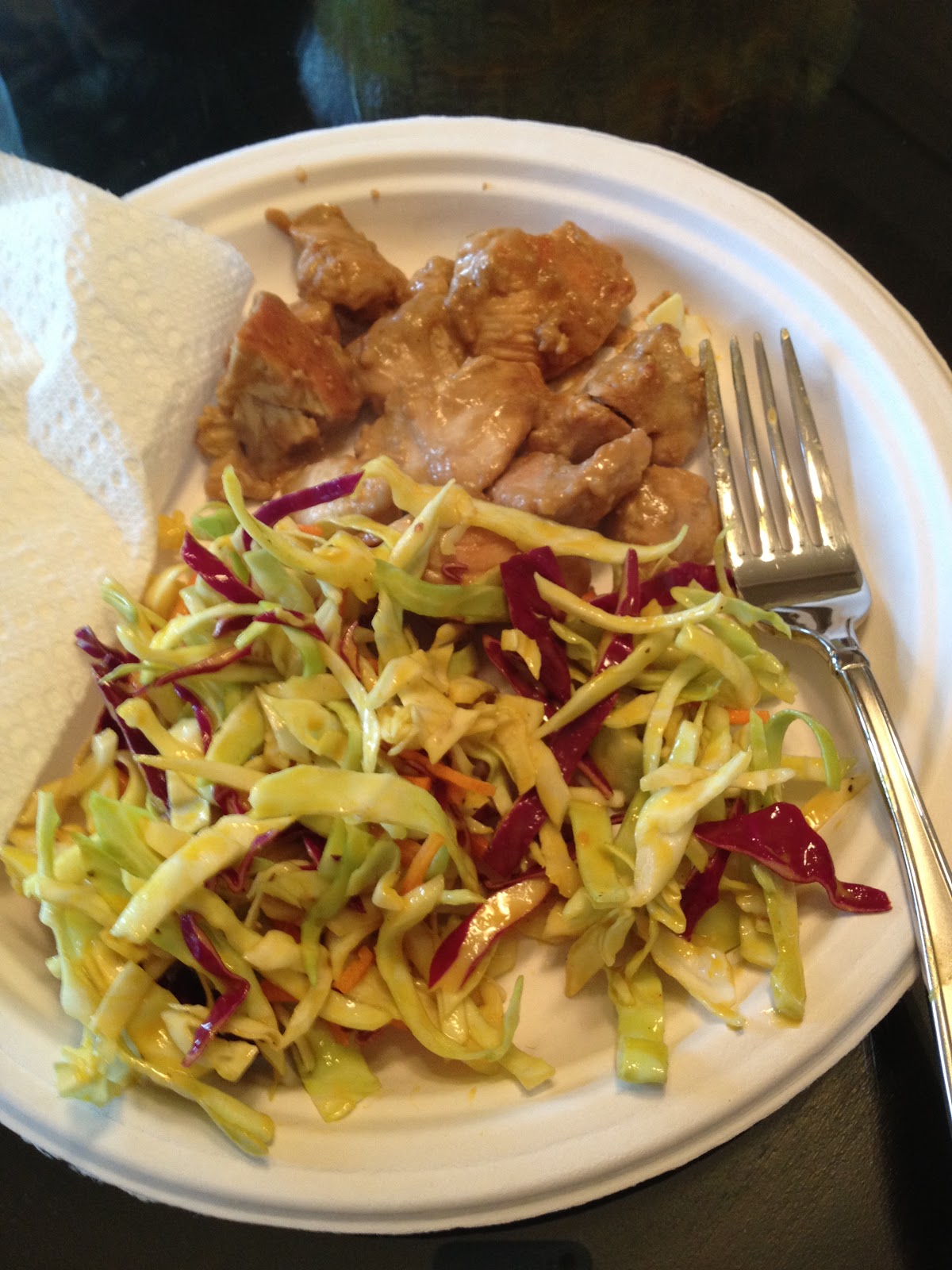 Practical PALEO Chicken Satay with Sweet & Spicy Cole Slaw