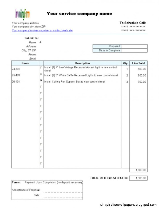 Free Service Proposal and Quote Free Service Proposal and Quote