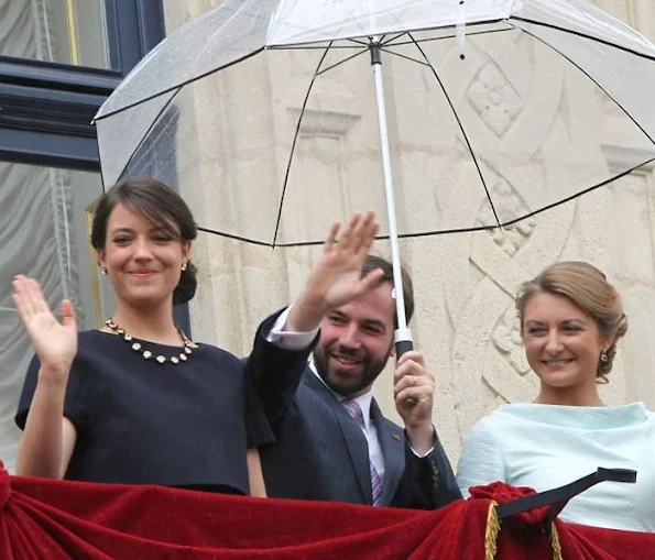 Prince Guillaume, Hereditary Grand Duke of Luxembourg and Princess Stephanie, Hereditary Grand Duchess of Luxembourg visit Esch on National Day 