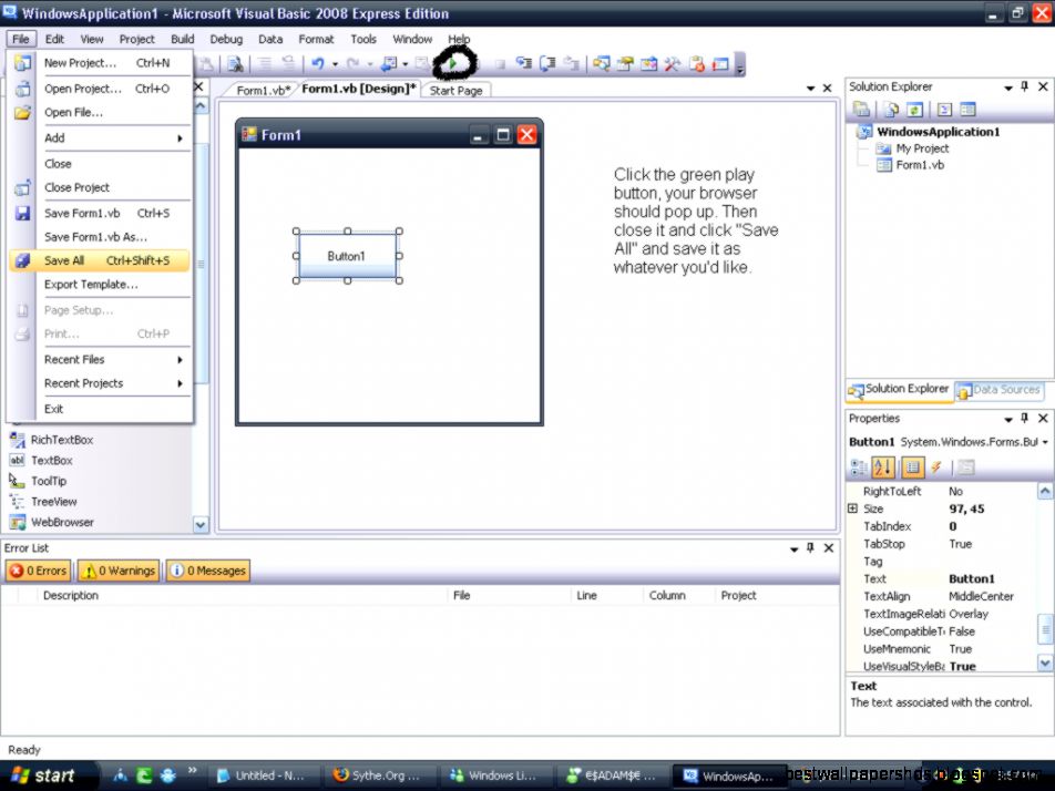 Visual Basic 2008 Web Browser Beginners Sythe Visual Basic 2008 Web Browser Beginners Sythe