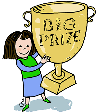 Lady holding Top Prize