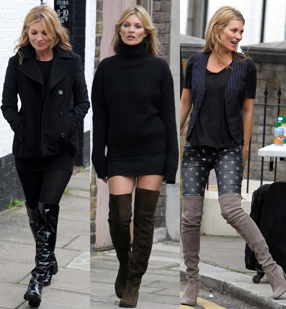 bota cano alto e vestido