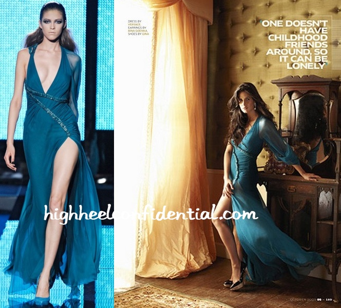 Priyanka Chopra-Nicole Faria-Katrina Kaif in Versace Gown Red Blue and Pink Wallpapers