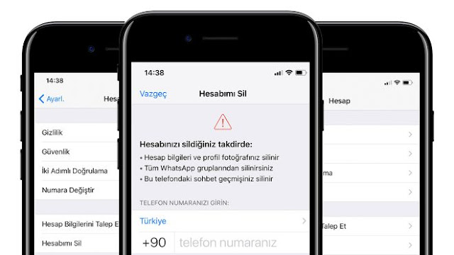 whatsapp hesap silme
